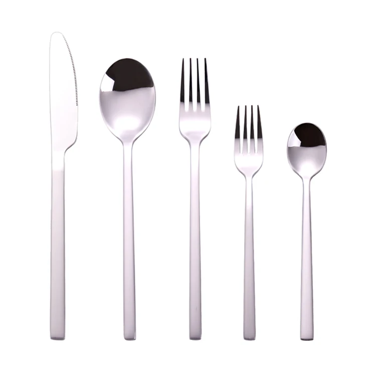 Нержавеющая сталь эко дизайнерские столовые приборы Матовый Серебряный набор столовых приборов