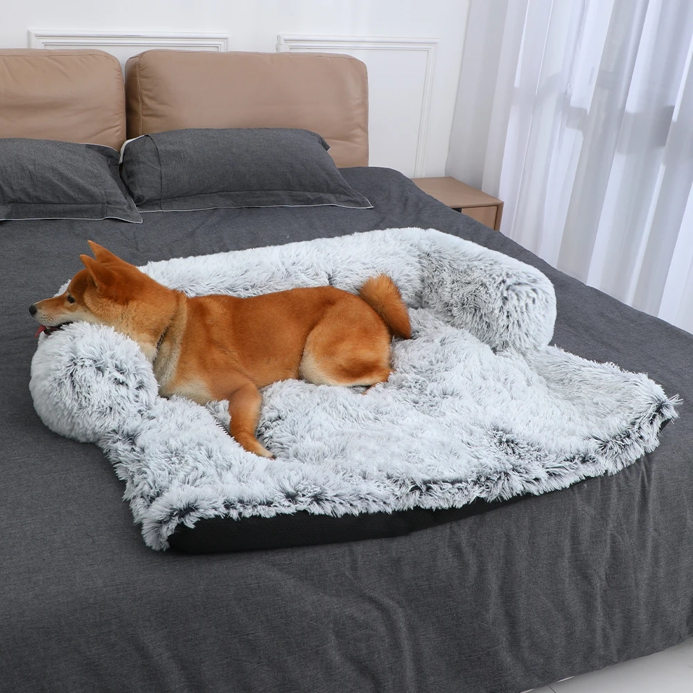 CF factory washable removable waterproof  anti slip mat dog seat cover Plush pet sofa bed Luxury Wholesale pet Bed