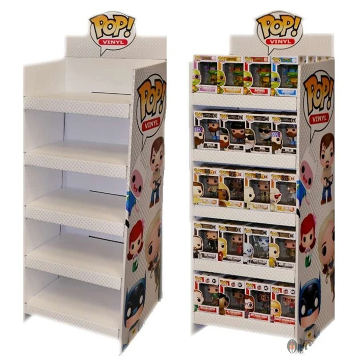 Good Quality Advertising Promotion Furniture Single-sided Pop Cardboard Display Stand Toy Paper Shelf in Supermarket