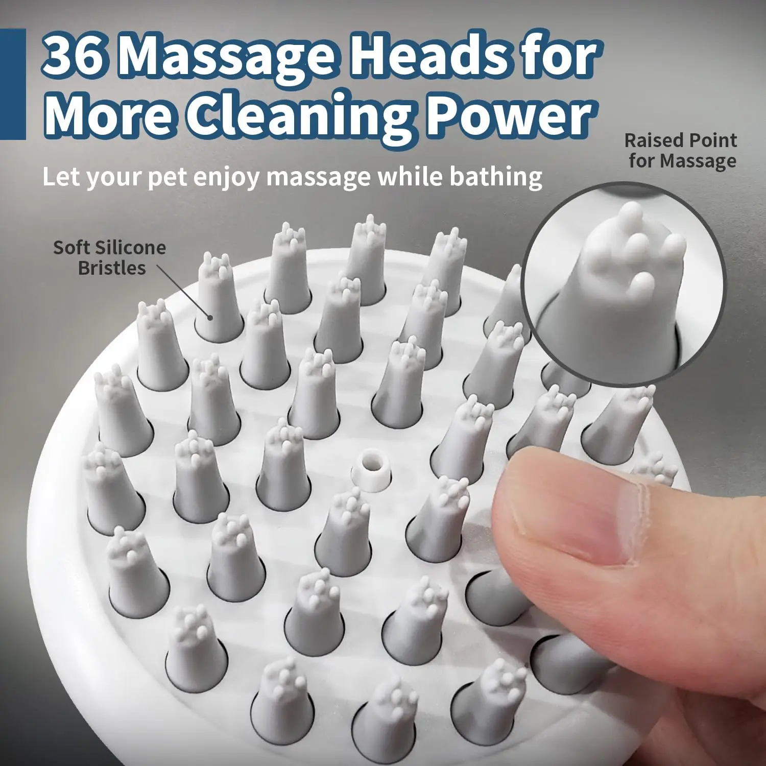 Customized 3 in 1 Bathroom Cat Dog Pet Bath Brush Massage Brush Soft Silicone Pet Grooming Accessories for Dogs Shower