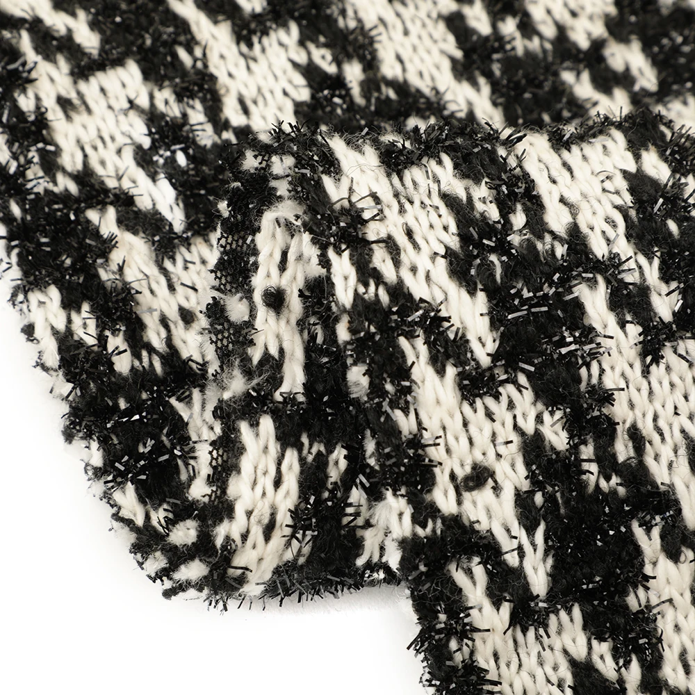 Новый стиль, модная грубая игольчатая жаккардовая пряжа, окрашенная tc клетчатая хлопчатобумажная полиэфирная ткань