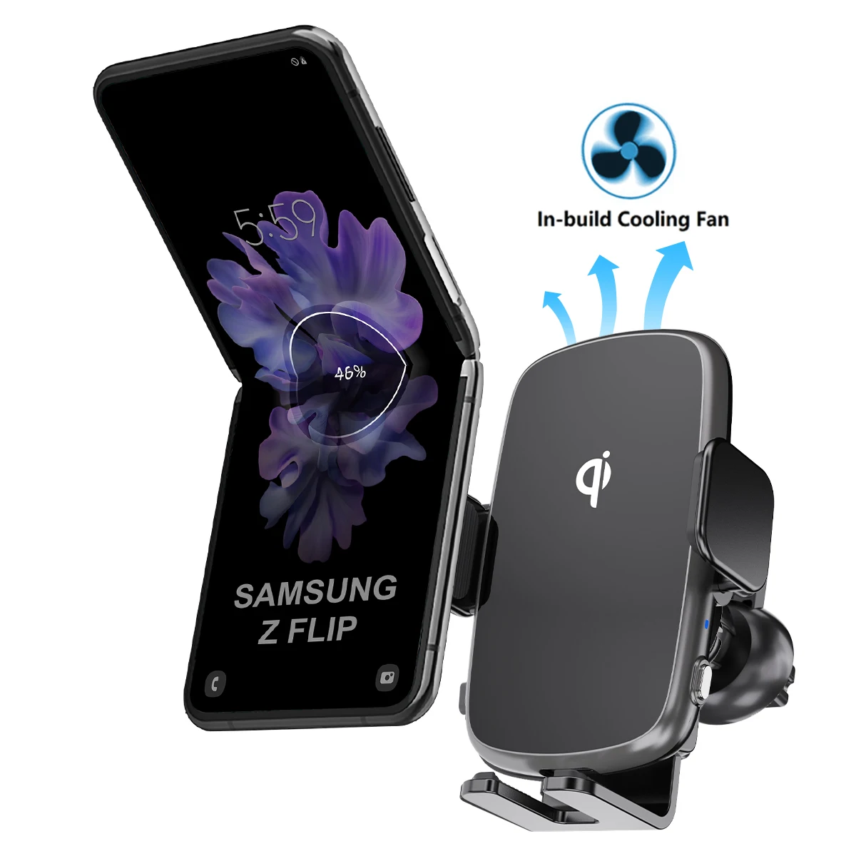 New Style 20W Mobile Holder Fast Car Wireless Charger For Android Phone Samsung Z Flip 3