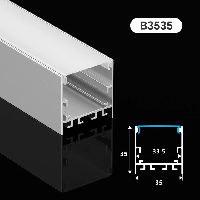 B35 Surface Mounted Linear Light Alu Channel Extrusion with PC Cover for Strip Light Led Aluminum Profile