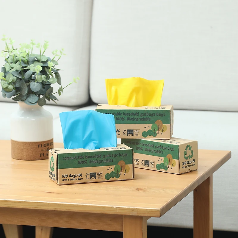 Wholesale Disposable Bin Liner Refuse Sack Trash No Bad Smell Cheap Plastic Biodegradable Garbage Bag