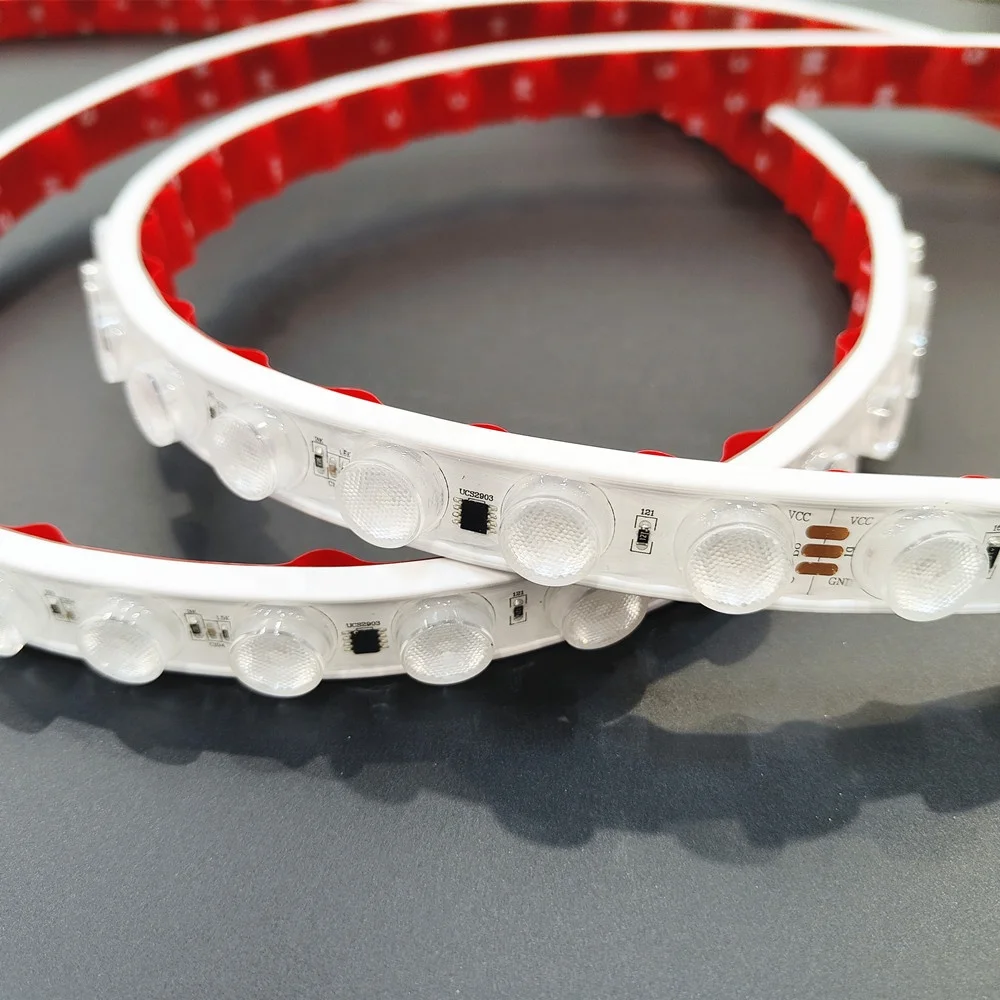 RGB Colour chasing running water outdoor waterproof Flex wall washer strip lights with lens 24V  5M 10M