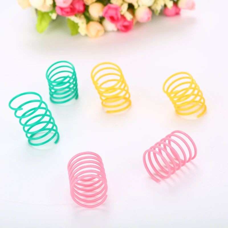 zss299 Durable Cat Colorful Plastic Spring Toys Pet Grinding Claws Toys