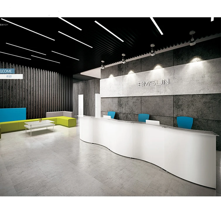 Modern Office Front Desk Counter Standing Office Reception Table Design