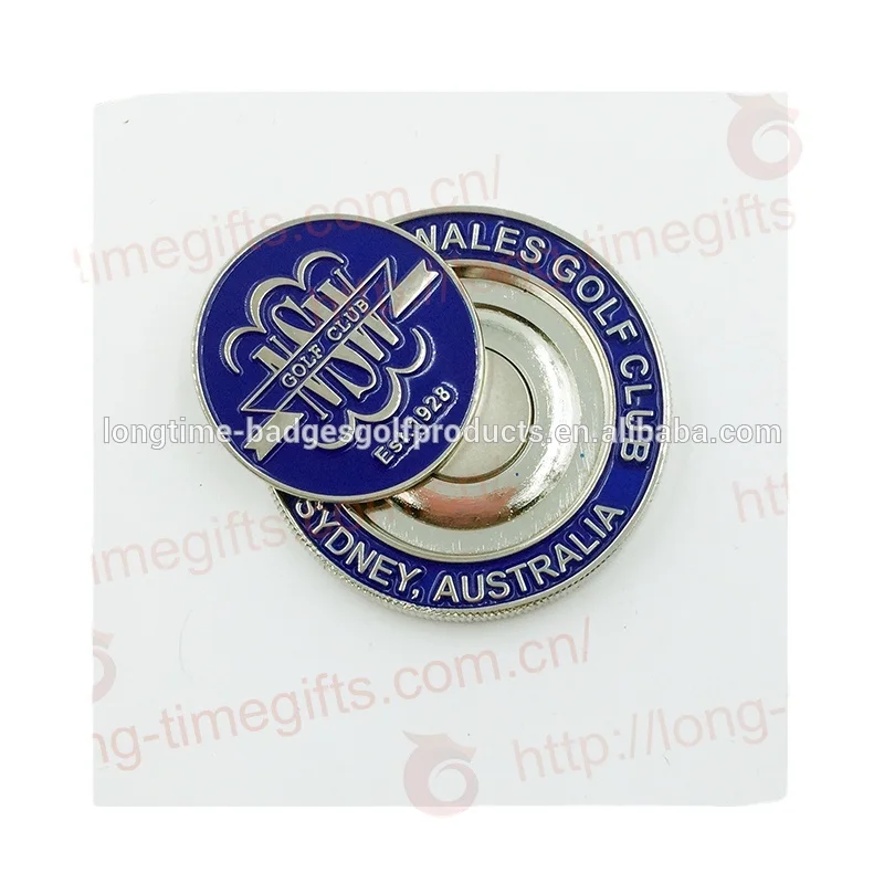 2pcsetic Custom Logo Pocketnozzleremovable Golf Ball Marker Zinc Alloy Portable Opp Bag Magnetic Golf Ball Marker Hat Clip