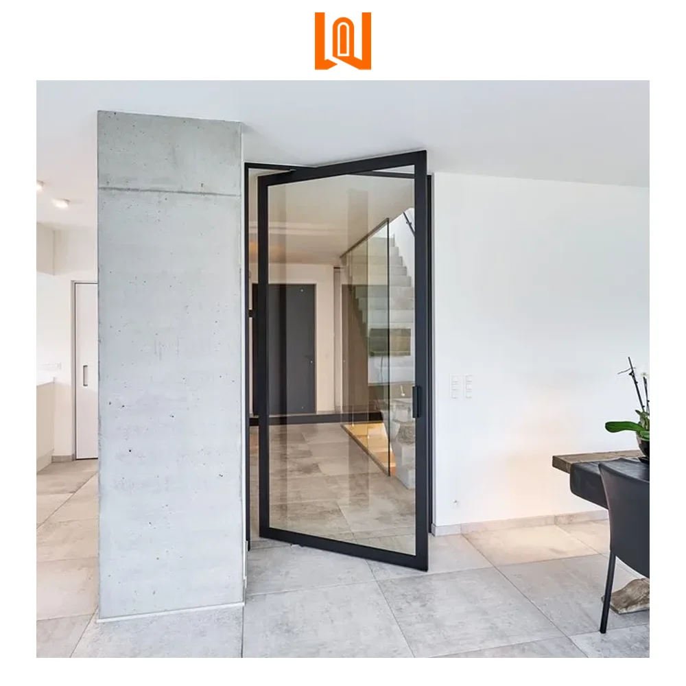 WANJIA factory customized partition glass pivot door aluminum pivot door casement door