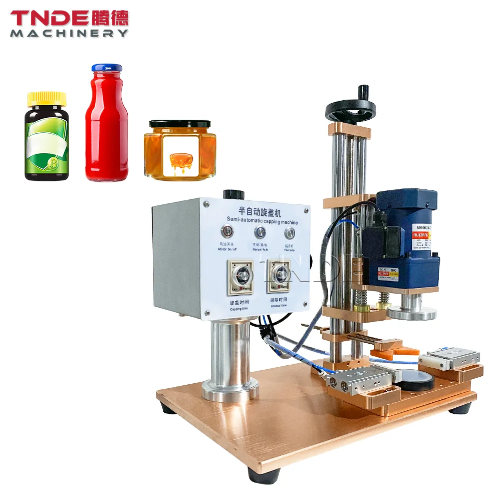 Guangzhou TNDTE Automatic Clamping Bottles Gass Jar Bottle Capping Machine Jam Ketchup Chilli Sauce Sealer