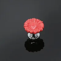 China New Style Vintage Chrom Magnolia Metal Crystal Glass Cover Funiture kitchen door cabinet drawer knobs & handle