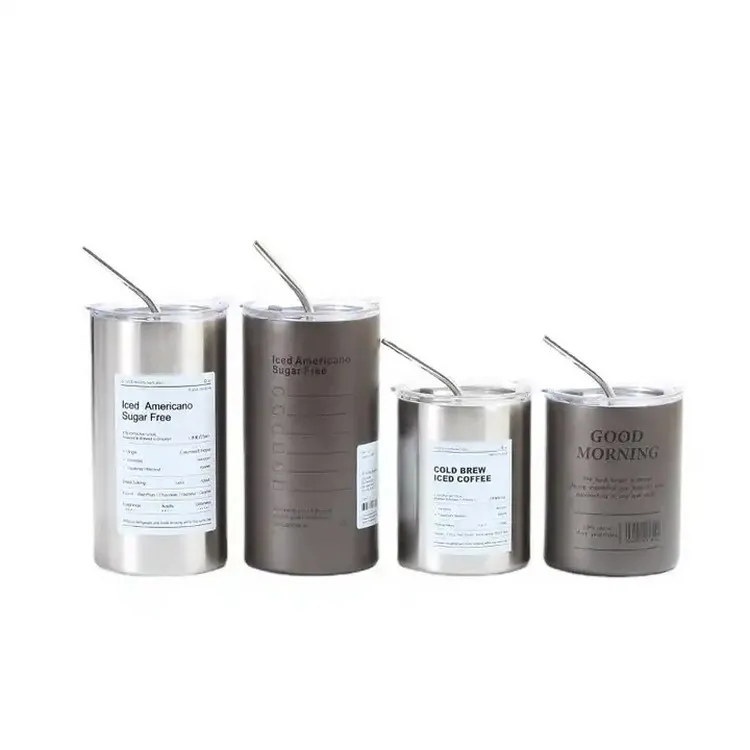 12 20OZ 304 stainless steel American iced vacuum coffee mug tumbler with lid and straw