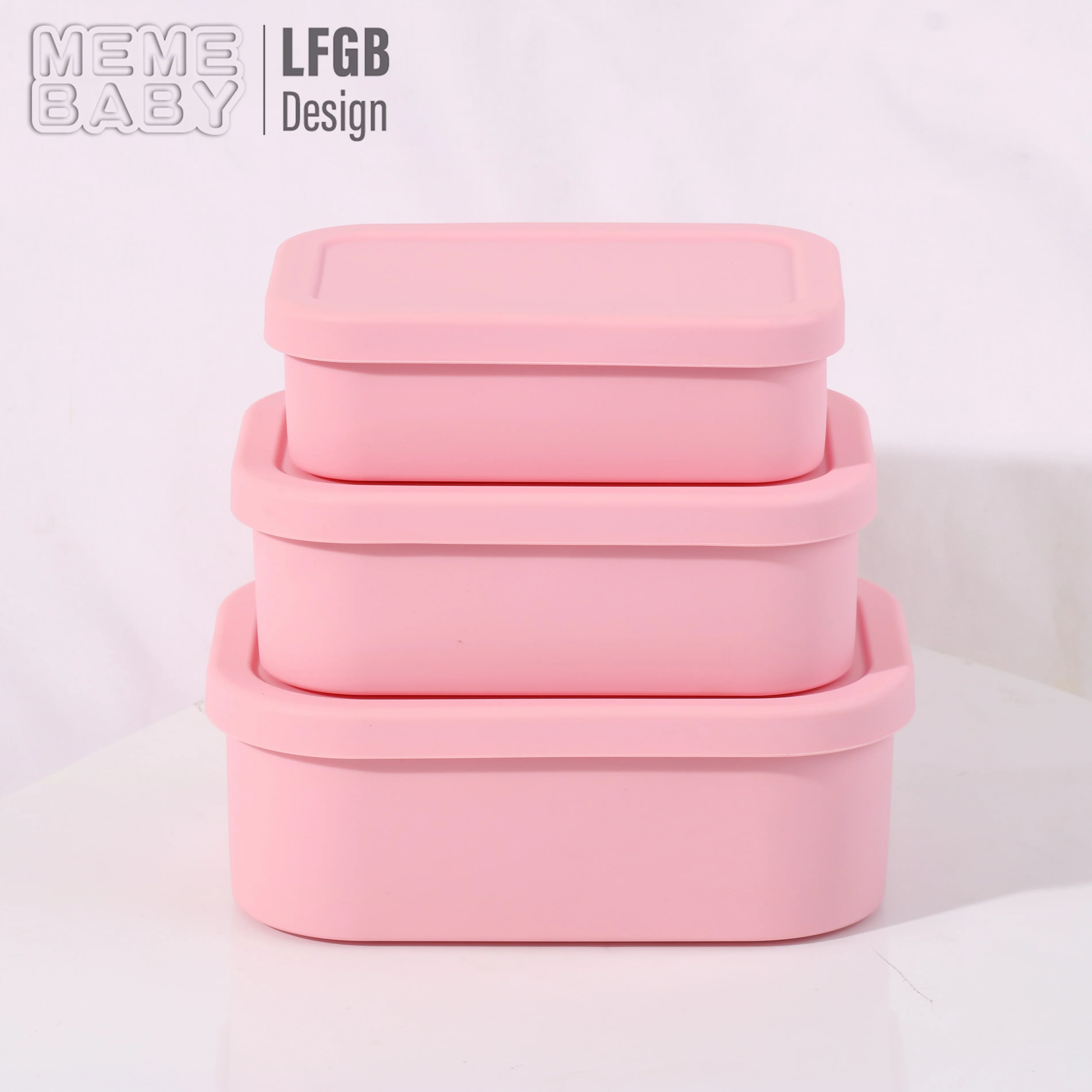 The Original Silicone Stacking Bento Lunch Box Set Food Microwave Dishwasher Safe Portable Lunch Box
