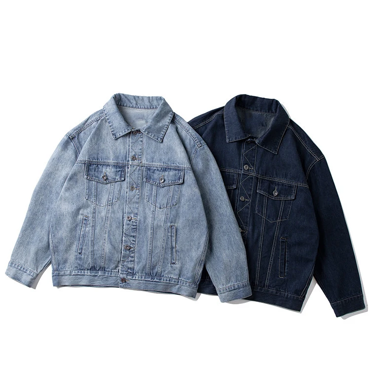 Factory oem wholesale high quality men cotton custom embroidered wash denim jacket