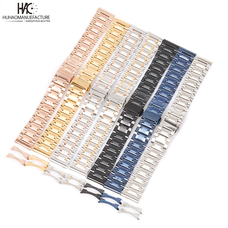 Luxury metal wristband 38/40/41/42/44/45mm men watch stainless steel straps Three beads of famous craftsman steel belt