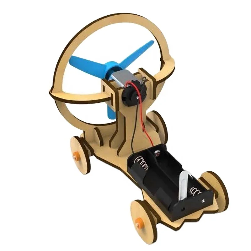 Detoo wind power transfer learning knowledge wood material windmill car children DIY Educational toy STEM toys craft