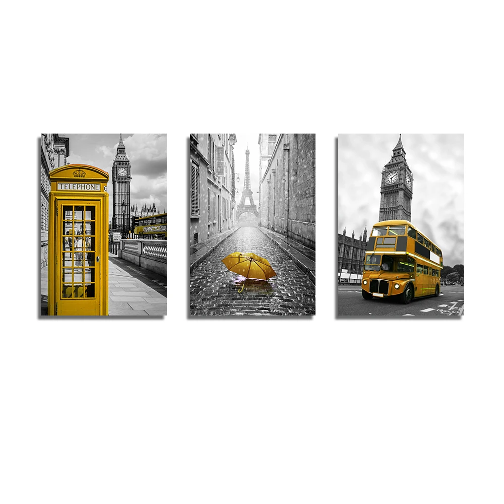 Leaves Wall Painting Framed Art for Home Decor Large Canvas Green Wood DX CMYK Wall Deco 3 Piece/set White 1mm Thick DXBD-479