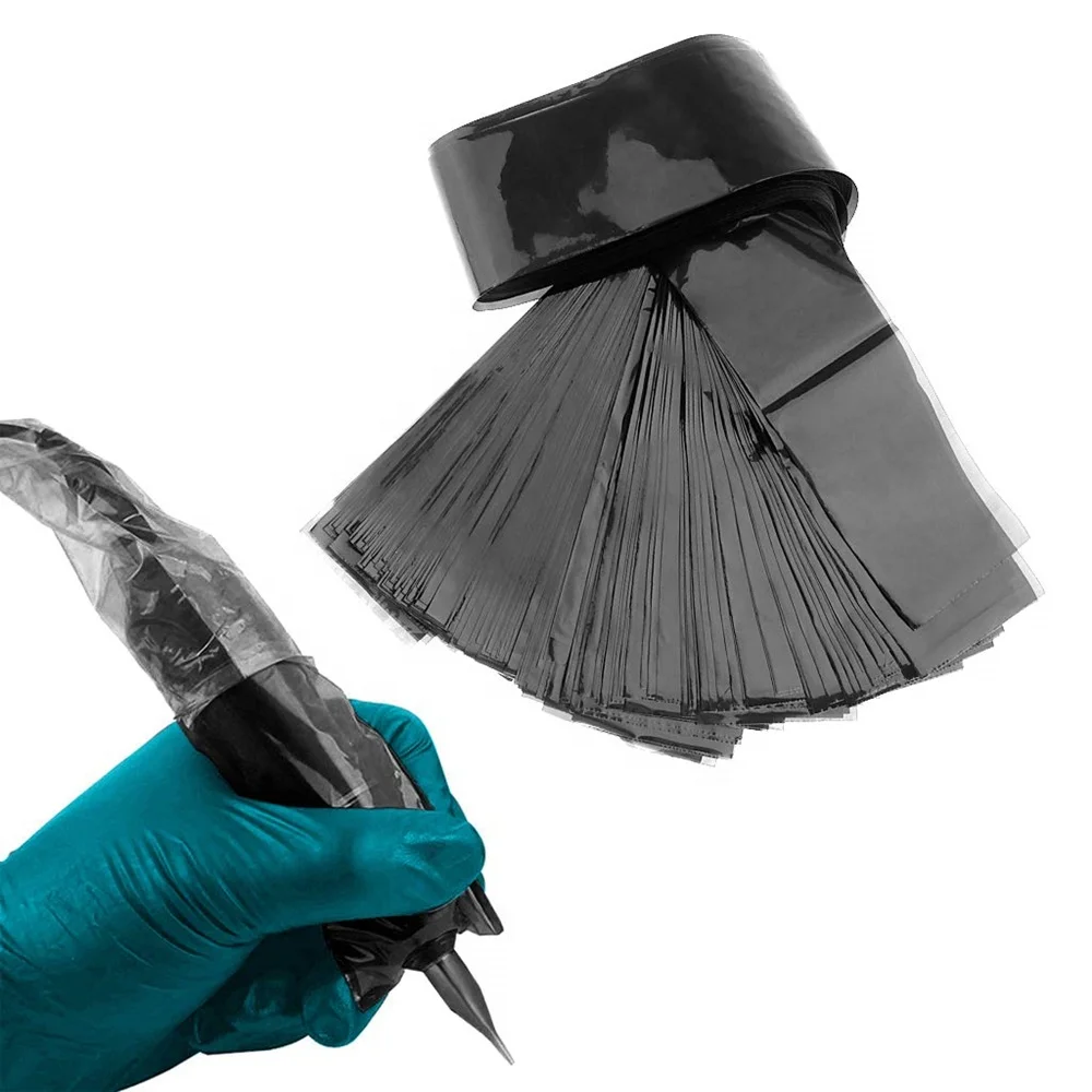 Inktastic Machine Accessories High Quality Disposable Transparent Black Plastic Sleeve Tattoo Clip Cord Cover