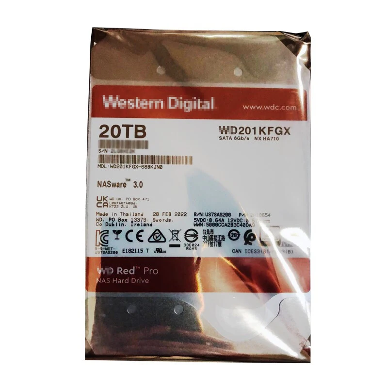 Жесткий диск высокой емкости 20 ТБ красный Pro Nas Hdd 2 4 6 8 10 12 14 16 18 внутренний