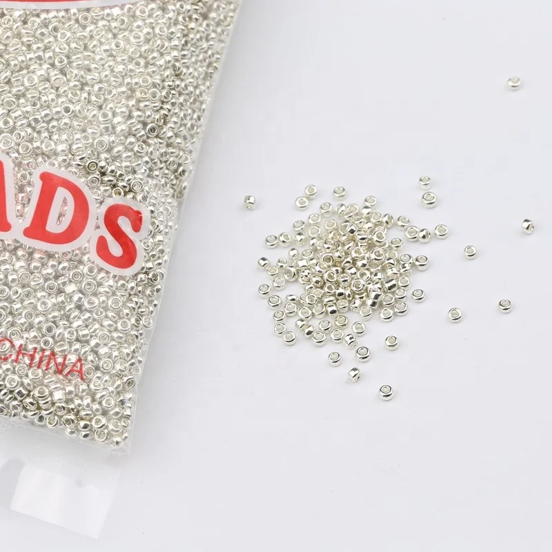 Factory sell High quality electroplated metal color glass seed beads 2mm 450g pack seed beads for diy jewelry making