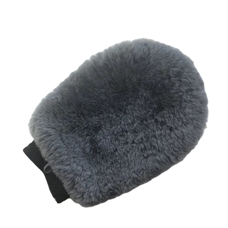 High Quality 100% Genuine sheepskin wool car wash mitt car cleaning supplier car wash kits