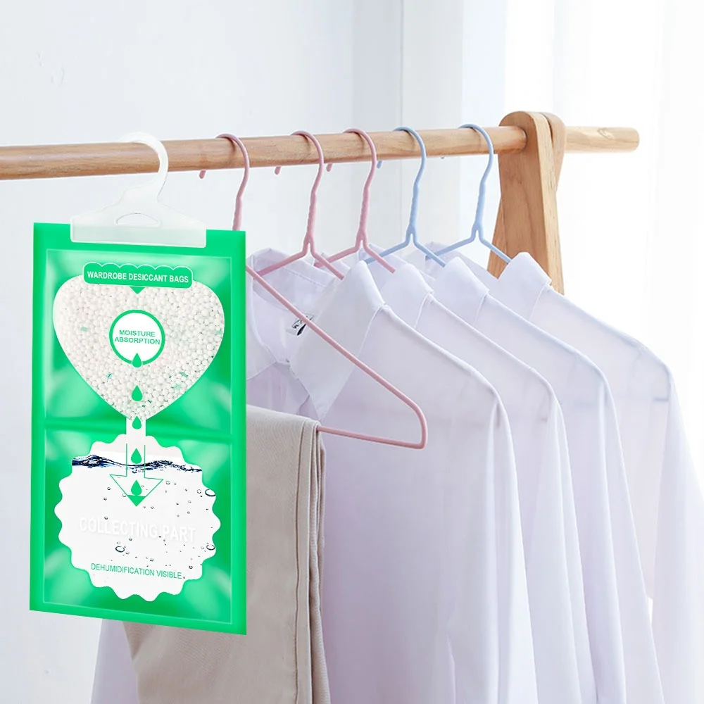 OEM Dry Agent Scented Hanging Wardrobe Dehumidifier Bag 500ML Drier Hygroscopic Anti Mold Humidity Bags For Wardrobe