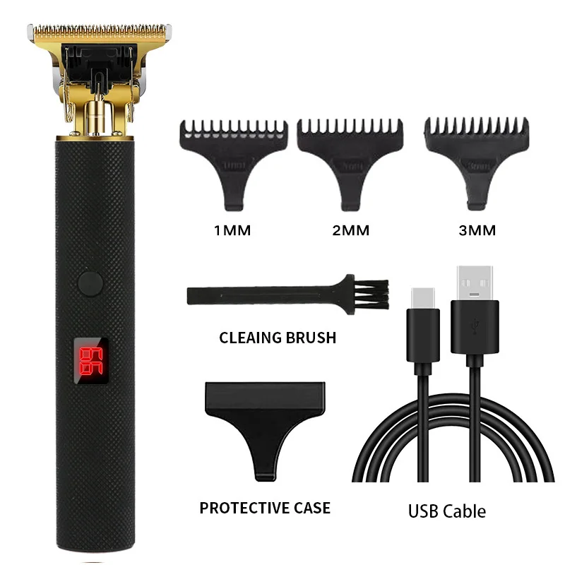 new silver type hair cutting machine cordless hair trimmer power hair clipper with usb charger set