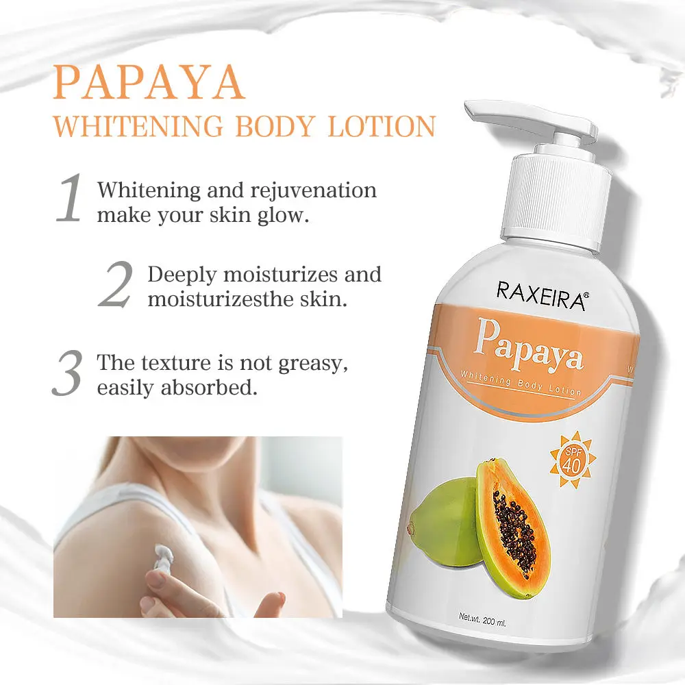 Private Label Natural Black Skin Whitening Papaya Body Lotion