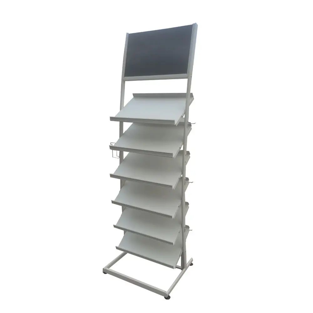 Freestanding 6-Shelves Metal Ceramic Tile Sample Stands Display Rack for Show Room or Exhibition