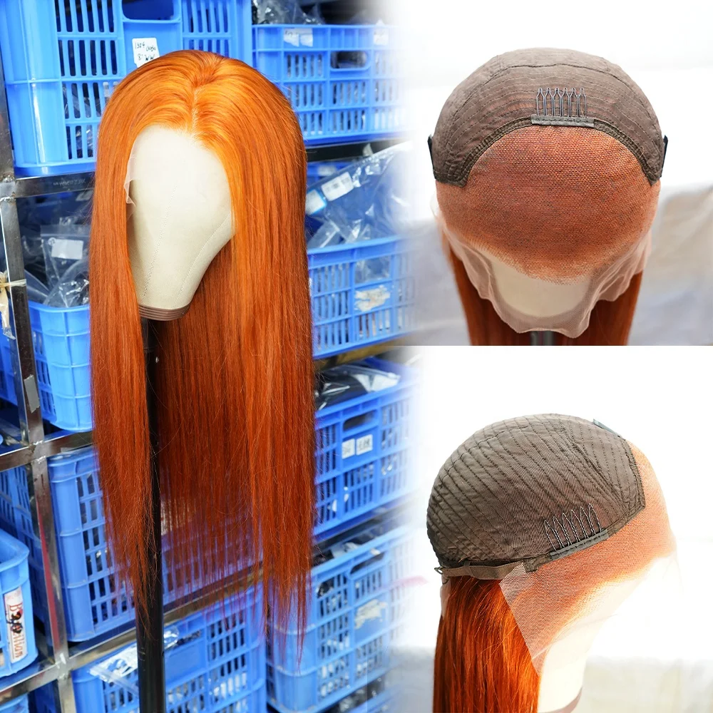 Xuchang Peruvian Human Hair Wigs 360 Full Lace,13X6 Hd Human Hair Lace Front Wig,613 Grey Red 99J Burgundy Ginger Color Wig