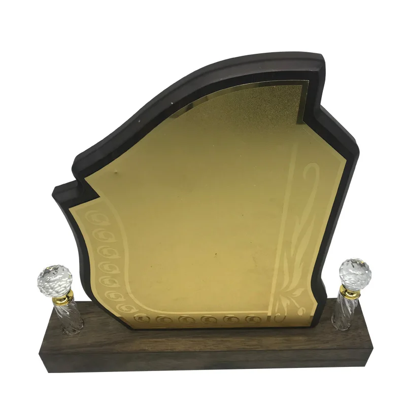 Manufacturer wooden MDF award wooden trophy with Crystal candle