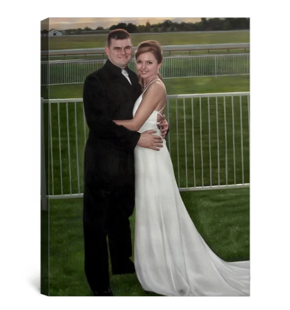 High quality wedding portrait art painting form photo