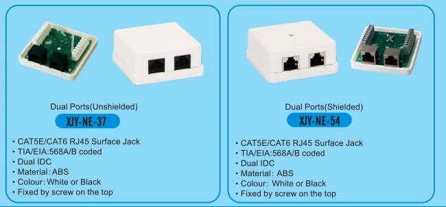 NEPCI Surface mount boxes RJ45 Jack connector box XJY-NE-14 Single port surface jack single port
