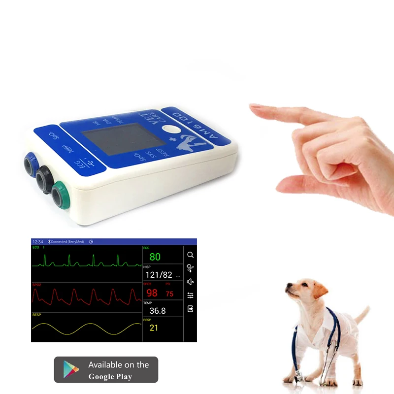 Berry AM6100 veterinary hospital device blood pressure vet portable vet spo2 patient monitor