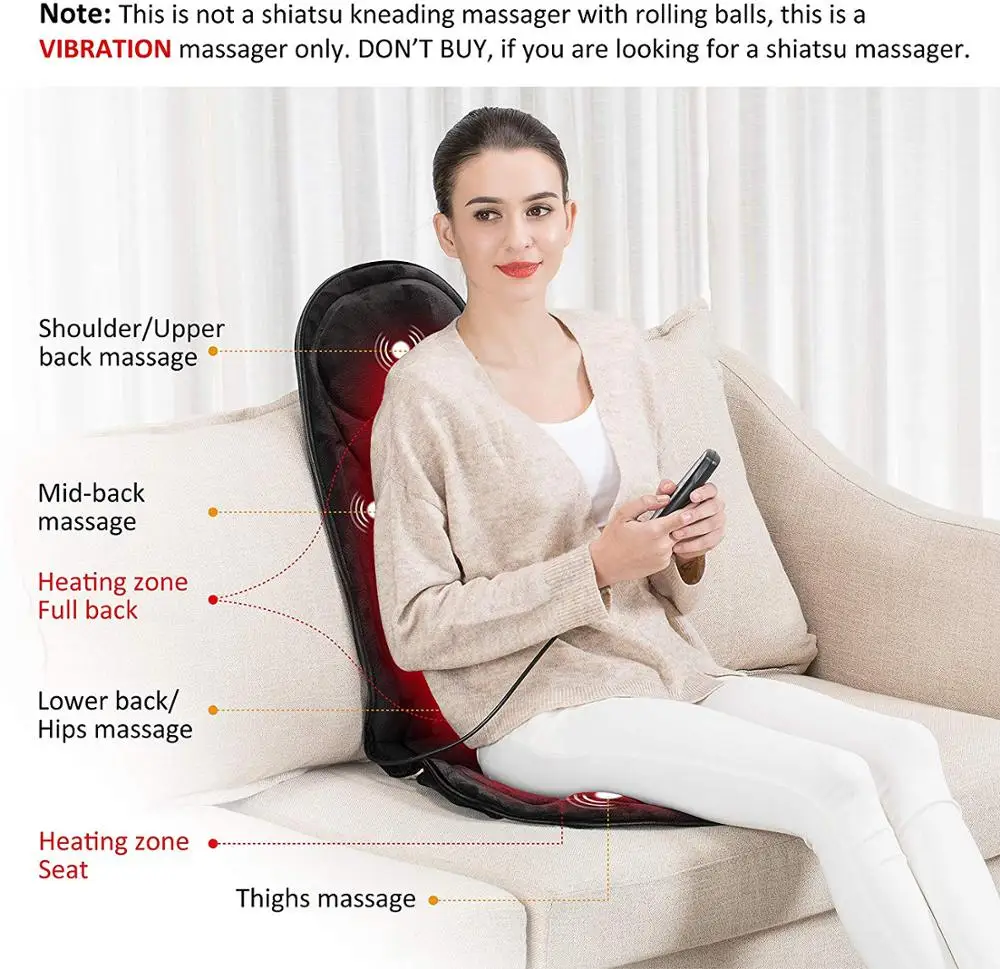 
Cheap Electric Office Chair Vibrating Waist Lumbar Massager Full Body Vibration Back Massage Car Seat Cushion With Heat 