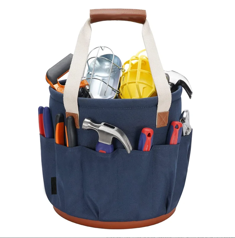 Large Capacity Tool Organizer Bucket Garden Waterproof Tool Storage Bag with Soft Handle Multi-functional Tool Bag