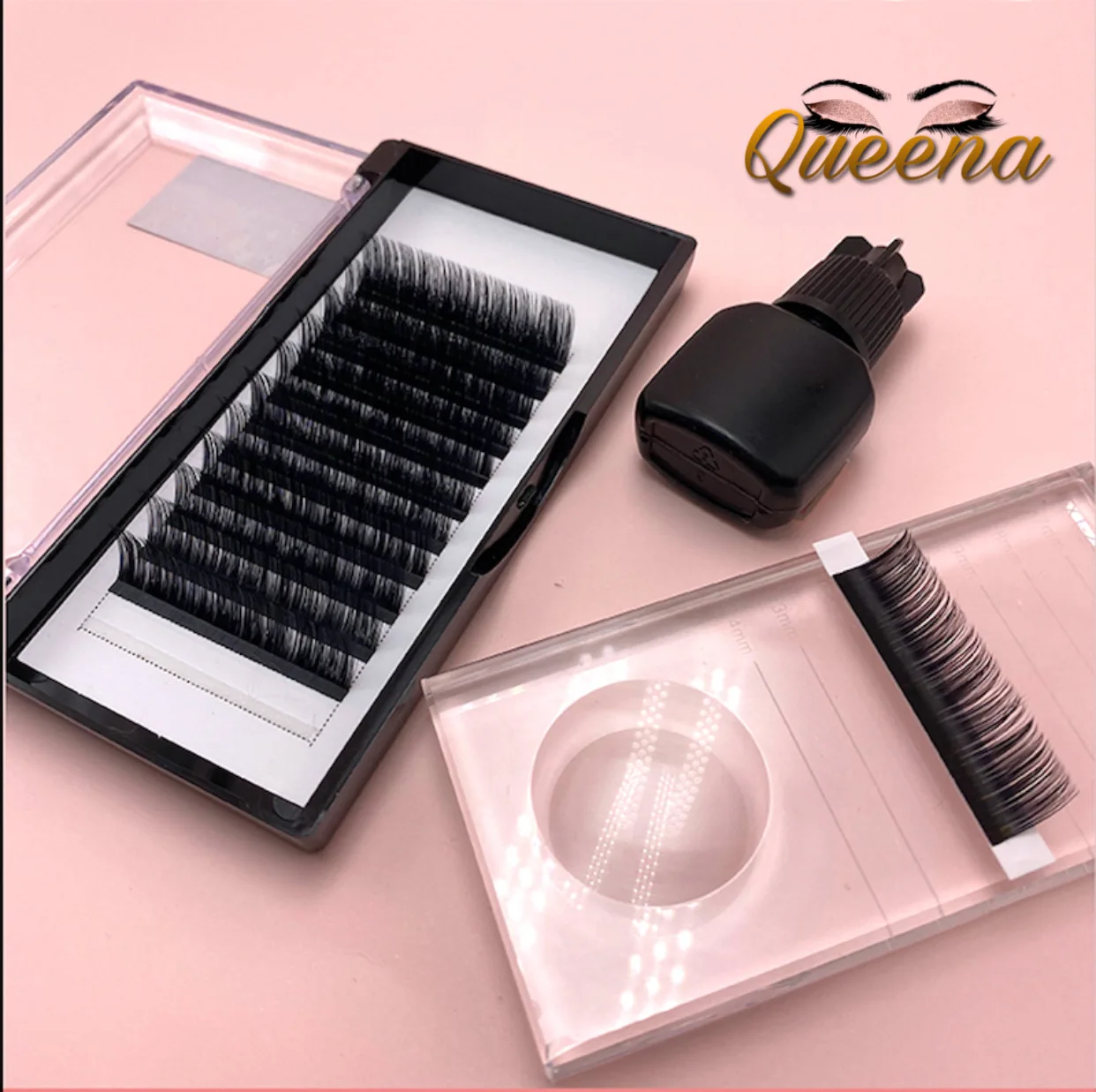 Queena Fan Eyelashes Vendor Volume Fast Fan Faux mink Eyelashes Extension Lashes extensions