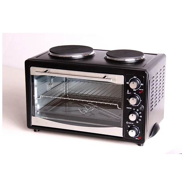45L Kitchen appliance portable electric oven with two hot plate for cooking