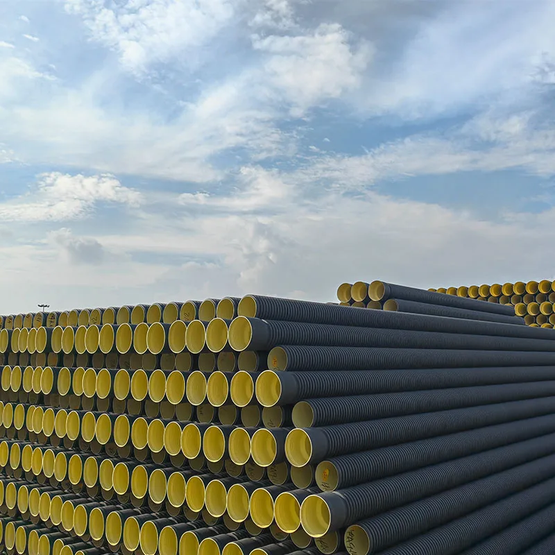 8 дюймов PE100 черный Hdpe с двойными стенками внутренняя желтая гофрированная труба формованный полиэтиленовый дренаж для орошения воды