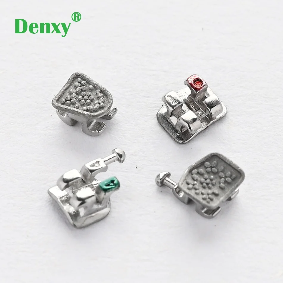 Denxy Dental Wholesale Metal MIM Orthodontic brackets Dental Braces Roth/Mbt Standard/Mini 018 022 Orthodontic Bracket Kit