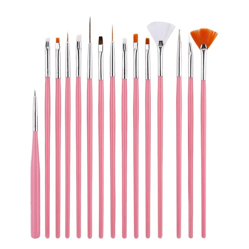 Wholesale High quitly Nail Art Brush Set 15Pcs Tool Set Professional nails brush