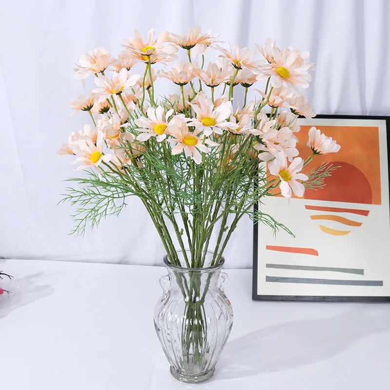 Cheap Wholesale Artificial Flowers 5 Daisy Home Decor Flower Arrangements Artificial Daisy Flowers