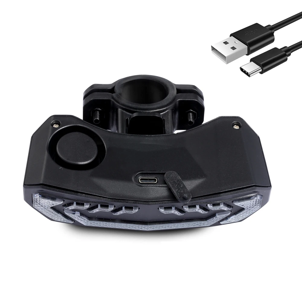 Bicycle Alarm light Rear Tail LED 93LM USB Rechargeable Waterproof IP65 Cycling Light Safety Warning Light