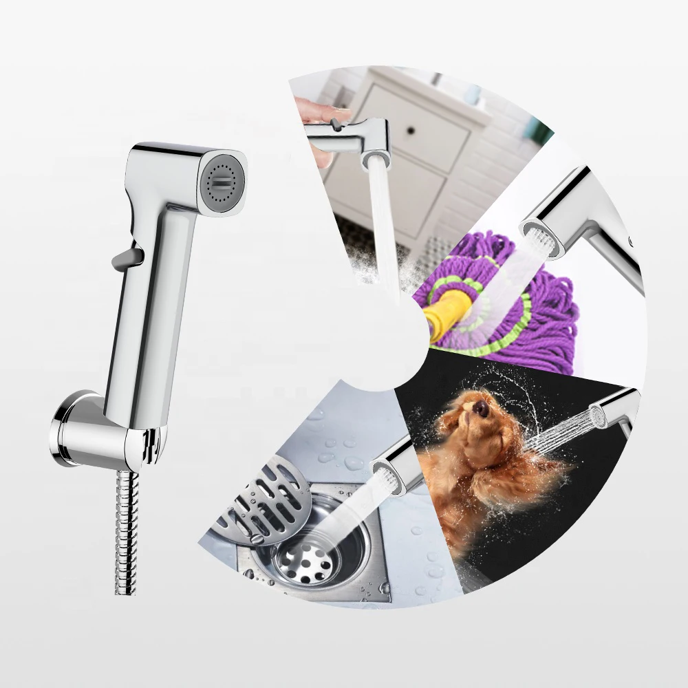 ABS Hand Held Bidet Sprayer Bathroom Accessories Supplies Toilet Bidet Spray Shattaf Set