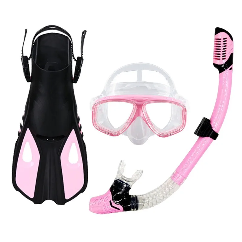 Wholesale Snorkel Set Newest Diving Gear Adults Diving Goggles Mask Dry Top Snorkel And Dive Flippers Set