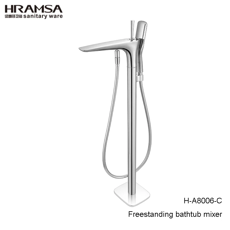Europe freestanding chrome bath floor mounted spout free standing bathtub mixer taps faucet