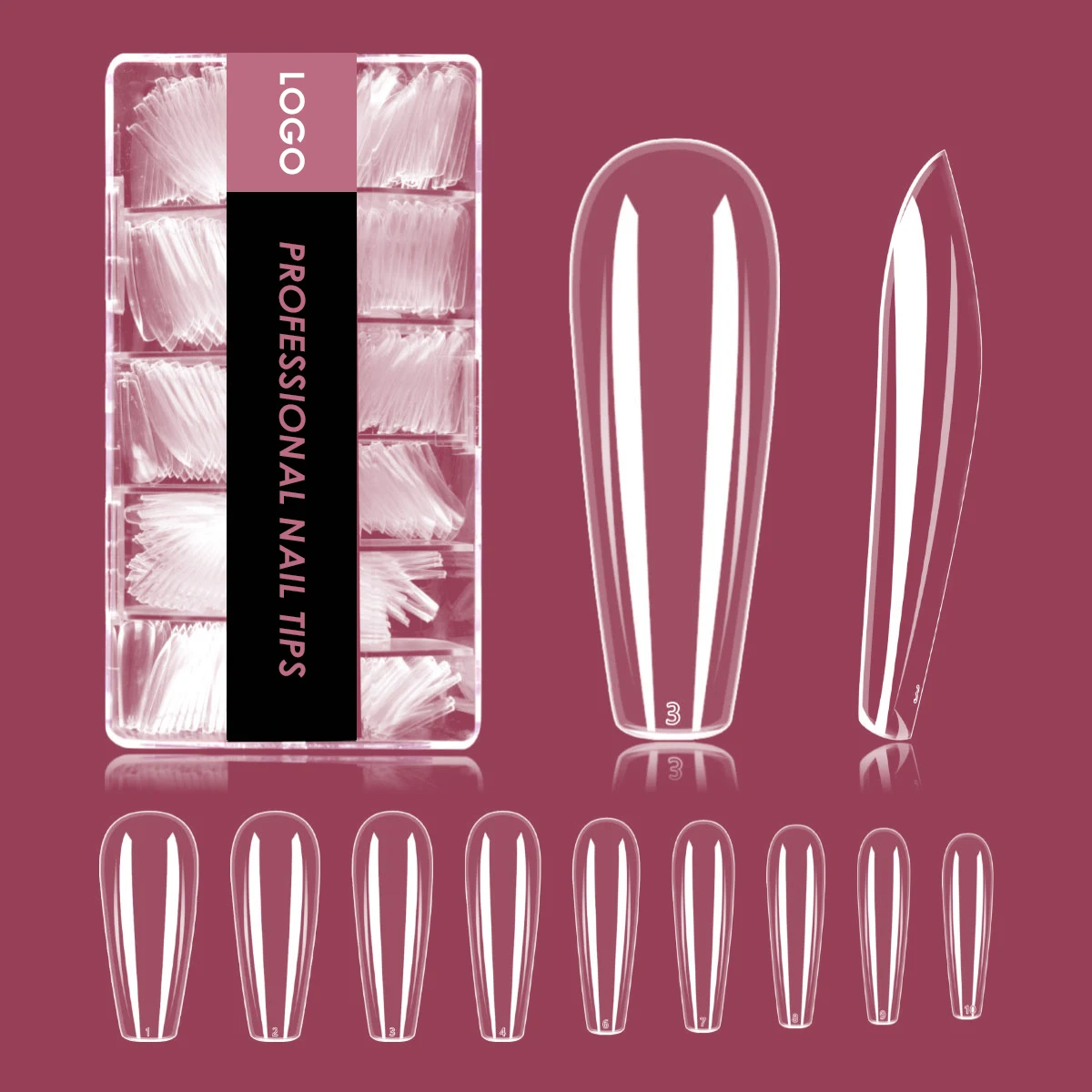 Salon effect moderate thickness easy to shape cut full cover acrylic soft gel nail tips