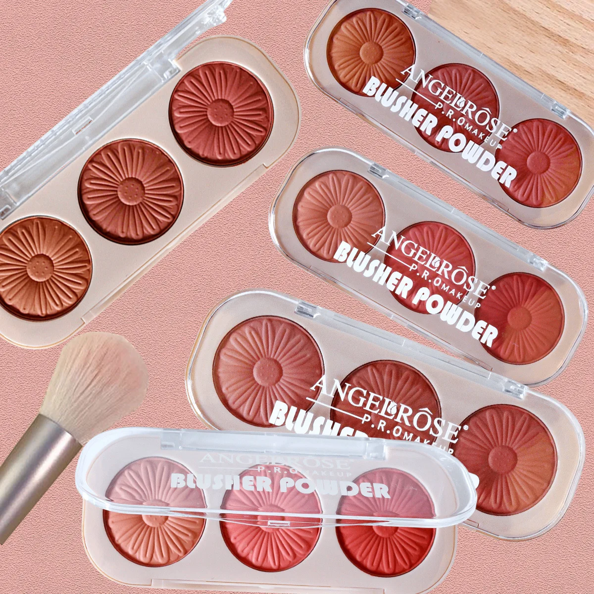 Explosive three-color blush palette matte blush contour three-dimensional eyeshadow easy to carry face makeup