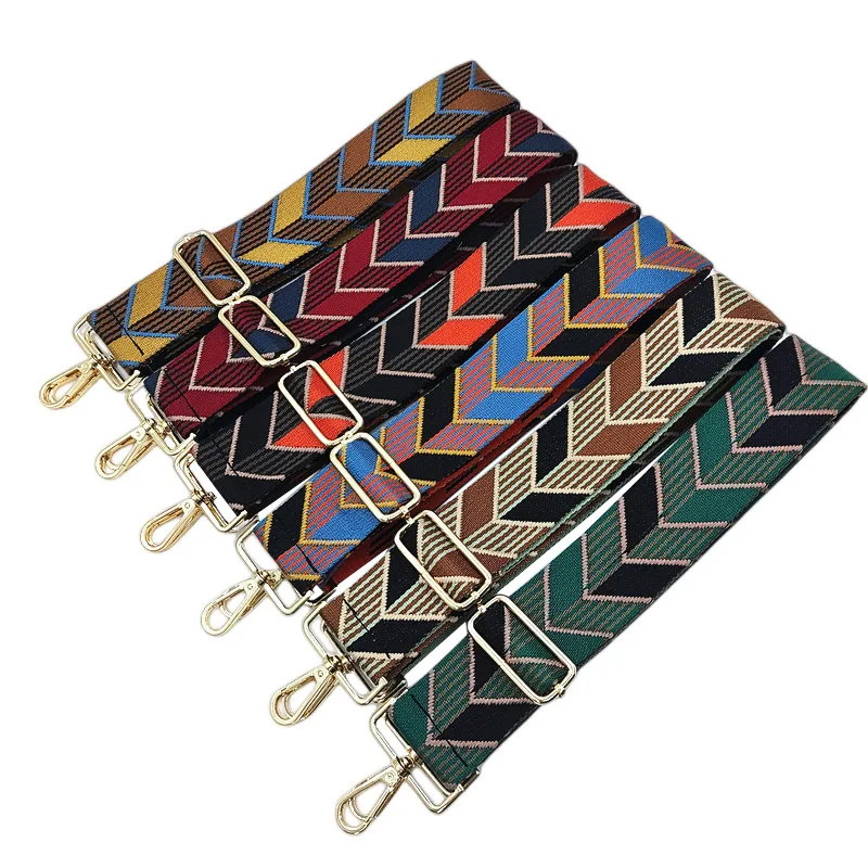 New Trending 5CM Striped Webbing Bag Strap High Quality and Fashion Removable Shoulder Strap for Bags