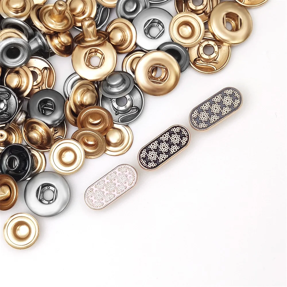 OEM kurta cloth Zinc alloy custom logo men shirt arabic press button metal thobe snap muslim abaya dress button for clothes